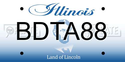 BDTA88 Illinois License Plate