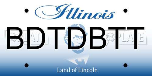 BDTDBTT Illinois License Plate