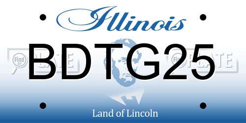 BDTG25 Illinois License Plate