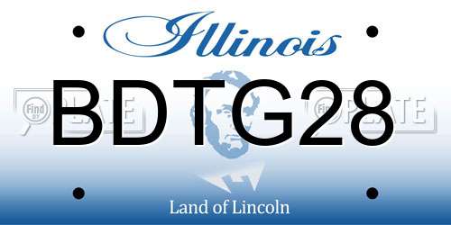BDTG28 Illinois License Plate