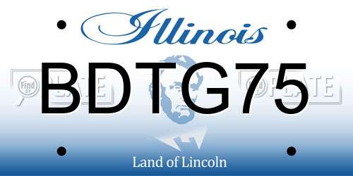 BDTG75 Illinois License Plate