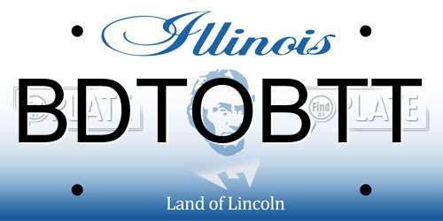 BDTOBTT Illinois License Plate