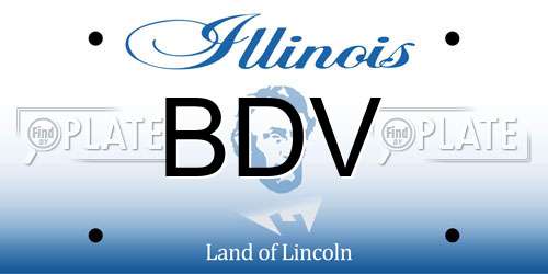 BDV Illinois License Plate