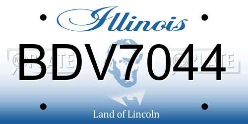 BDV7044 Illinois License Plate
