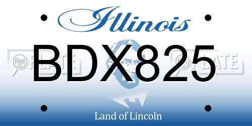 BDX825 Illinois License Plate