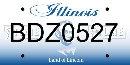 BDZ0527 Illinois License Plate