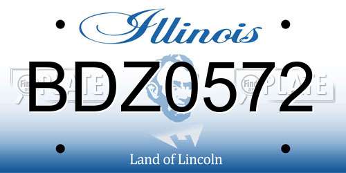 BDZ0572 Illinois License Plate