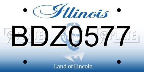 BDZ0577 Illinois License Plate