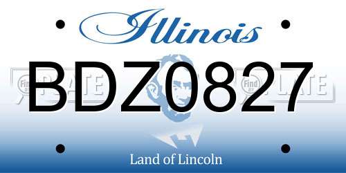 BDZ0827 Illinois License Plate