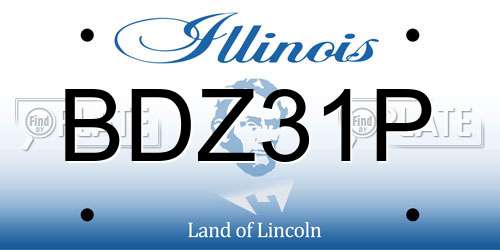 BDZ31P Illinois License Plate