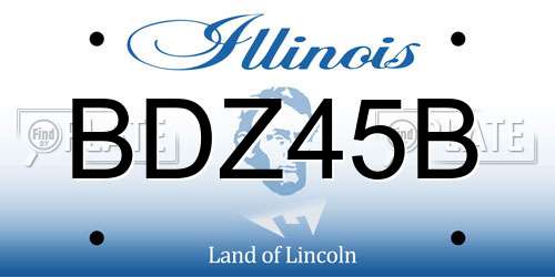 BDZ45B Illinois License Plate