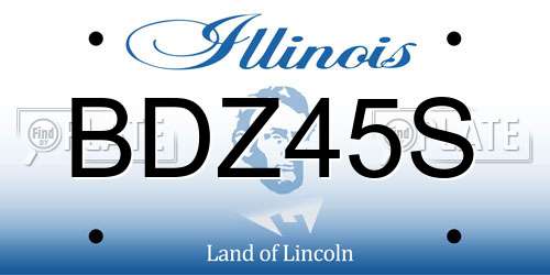 BDZ45S Illinois License Plate