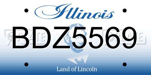 BDZ5569 Illinois License Plate