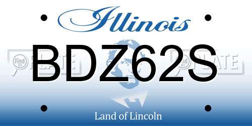 BDZ62S Illinois License Plate