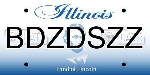 BDZDSZZ Illinois License Plate