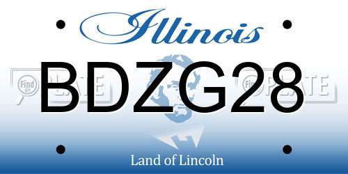 BDZG28 Illinois License Plate