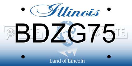 BDZG75 Illinois License Plate