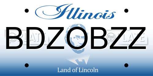 BDZOBZZ Illinois License Plate