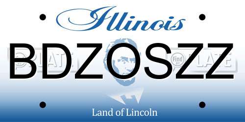 BDZOSZZ Illinois License Plate