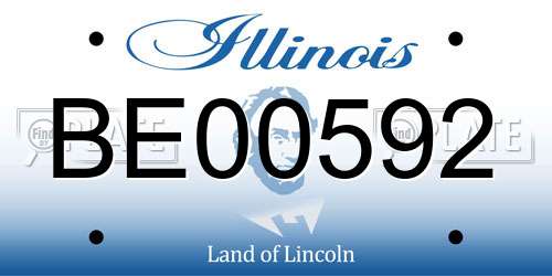 BE00592 Illinois License Plate