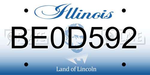 BE0D592 Illinois License Plate