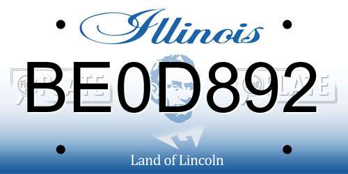 BE0D892 Illinois License Plate