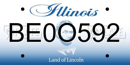 BE0O592 Illinois License Plate