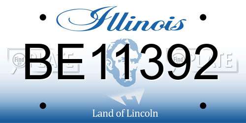 BE11392 Illinois License Plate