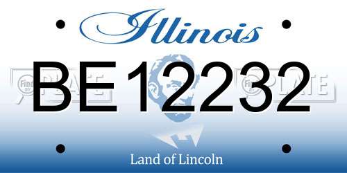 BE12232 Illinois License Plate
