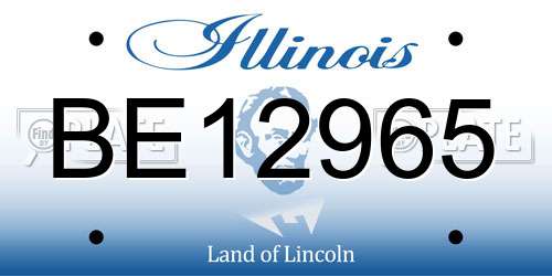 BE12965 Illinois License Plate