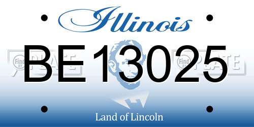 BE13025 Illinois License Plate