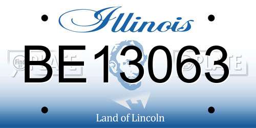 BE13063 Illinois License Plate