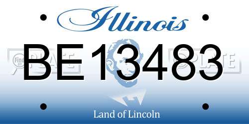 BE13483 Illinois License Plate