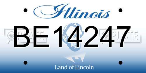 BE14247 Illinois License Plate