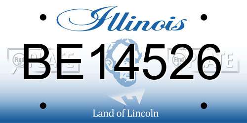 BE14526 Illinois License Plate