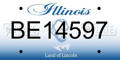 BE14597 Illinois License Plate