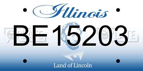 BE15203 Illinois License Plate