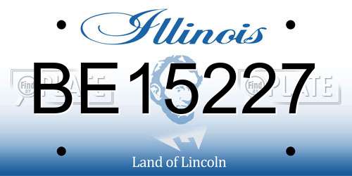 BE15227 Illinois License Plate