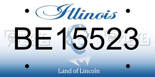 BE15523 Illinois License Plate