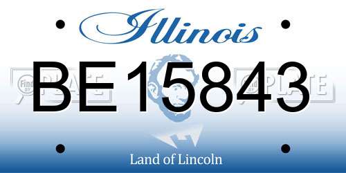 BE15843 Illinois License Plate
