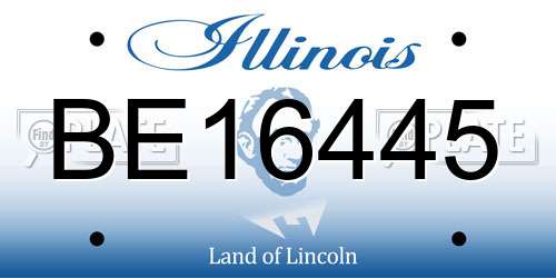 BE16445 Illinois License Plate