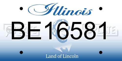 BE16581 Illinois License Plate