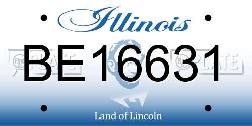 BE16631 Illinois License Plate