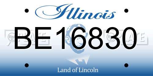 BE16830 Illinois License Plate