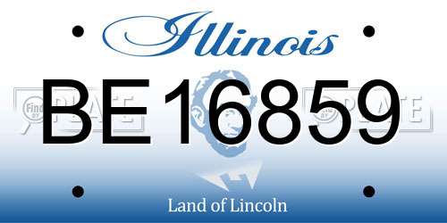 BE16859 Illinois License Plate