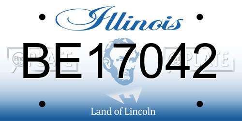 BE17042 Illinois License Plate