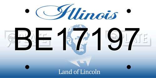 BE17197 Illinois License Plate