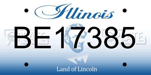 BE17385 Illinois License Plate