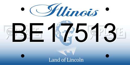BE17513 Illinois License Plate
