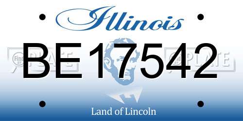 BE17542 Illinois License Plate